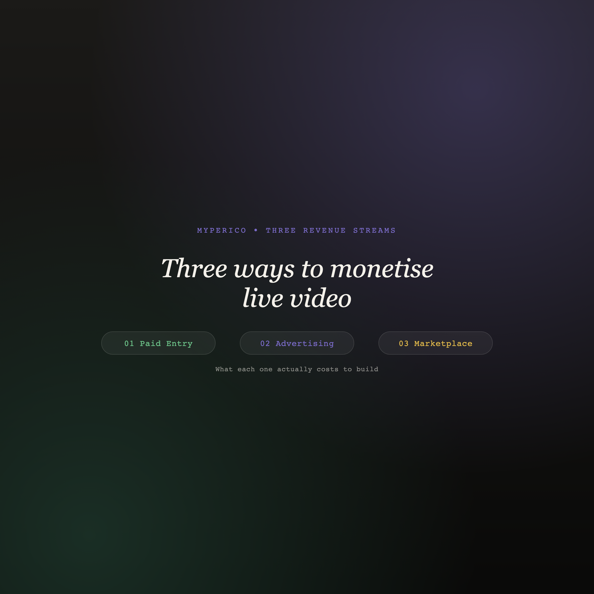 Three ways to monetise live video, and what each one actually costs to build